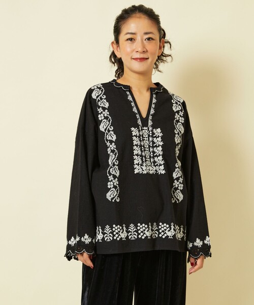 「Freada」 長袖ブラウス ONE SIZE ホワイト レディース_画像8