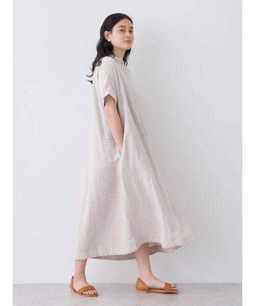 「AMERICAN HOLIC」 半袖ワンピース M ブラウン レディース_画像4