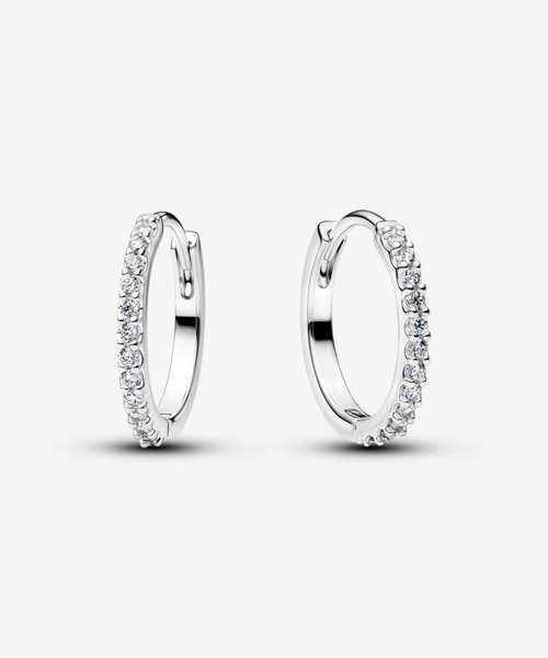 ピアス スパークリング シルバー ミニ フープ ピアス レディース