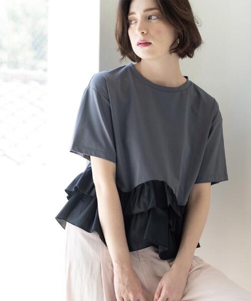 OPAQUE.CLIP（オペークドットクリップ） tシャツ 半袖 裾フリル