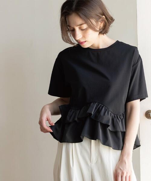 OPAQUE.CLIP（オペークドットクリップ） tシャツ 半袖 裾フリル