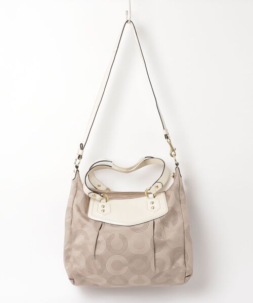 COACH（コーチ） オプアート柄 2WAYバッグ - ベージュ レディース 