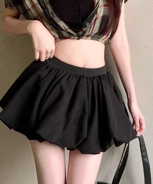 drape mini skirt 新品未使用　ブラック　黒　バルーンスカート IRADOWL（アイラドール） スカート バルーンミニスカート : ZOZOTOWN