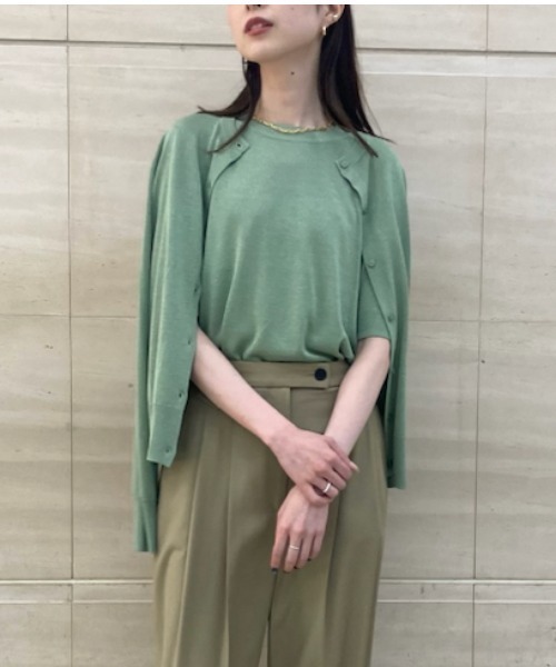 「Mila Owen」 ニットカーディガン 0 ベージュ レディース_画像4