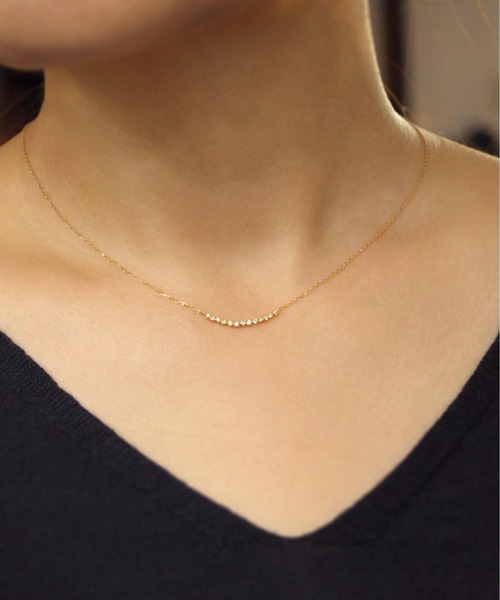 anq.【アンク】K18 ティアドロップ ダイヤモンドネックレス anq.】K18・ティアドロップ 0.12ctダイヤモンド ネックレス | KU