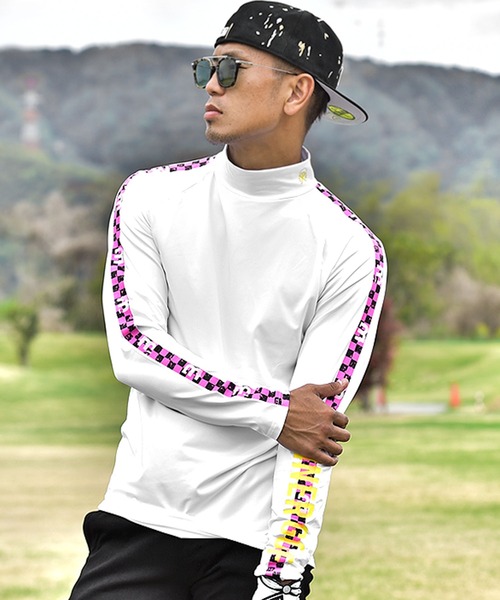 tシャツ Tシャツ メンズ 「DIVINER GOLF」オリジナルゴルフウェア/袖ラインモックネック長袖インナーカットソー｜zozo｜02