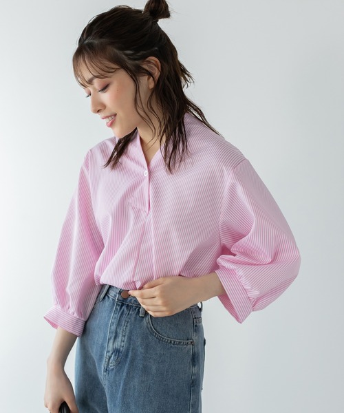 ブラウス 売れ筋商品|||シャツ トップス ボタン バックレス セクシー オフショルダー クロップ レディース Edit Sheen シャツ ブラウス バックボタンスキッパーシャツ