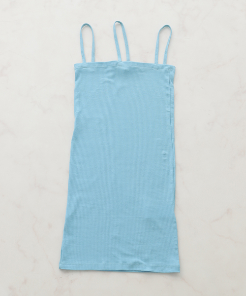 BASERANGE NIDA TANK リブキャミソール　ブルー EMILY WEEK キャミソール 「BASERANGE/ベースレンジ」NIDA TANK