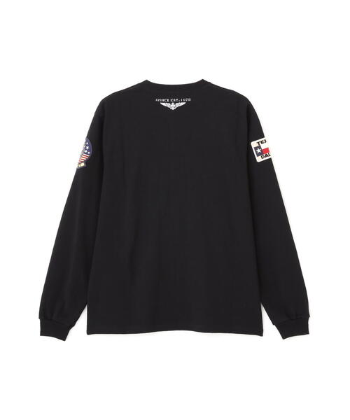 AVIREX ブラック 長袖Tシャツ L FATIGUE L/S T-SHIRT/ ファティーグロングスリーブTシャツ（T