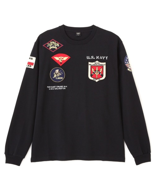AVIREX アヴィレックス TOP GUN トップガン 長袖Tシャツ ロンT AVIREX tシャツ 「WEB&DEPOT限定」TOP GUN PATCHED L/S T-SHIRT