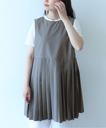 bulle de savon プリーツベスト bulle de savon（ビュルデサボン） ベスト ジレ T/R プリーツベスト