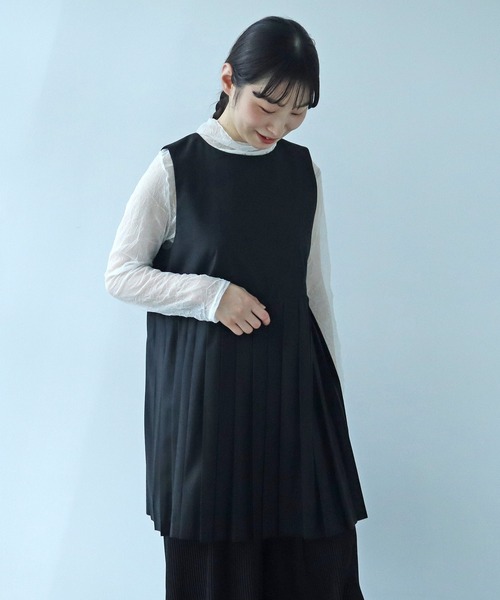 bulle de savon（ビュルデサボン） ベスト ジレ T/R プリーツベスト