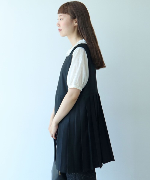bulle de savon ベスト ジレ T/R プリーツベスト レディース
