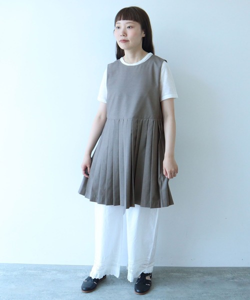 bulle de savon（ビュルデサボン） ベスト ジレ T/R プリーツベスト