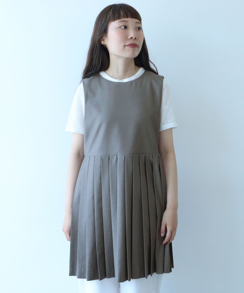 bulle de savon（ビュルデサボン） ベスト ジレ T/R プリーツベスト