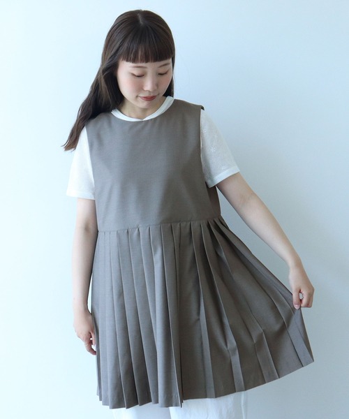 ビュルデサボン　プリーツベスト bulle de savon ベスト ジレ T/R プリーツベスト レディース