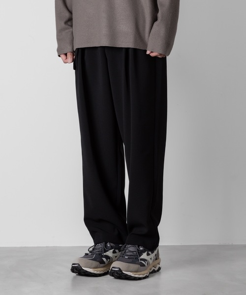 スラックス PE ストレッチダブルクロス ベルテッド テーパードフィットトラウザーズ / PE STRETCH DOUBLE CLOTH BELTED | ATTACHMENT | 04
