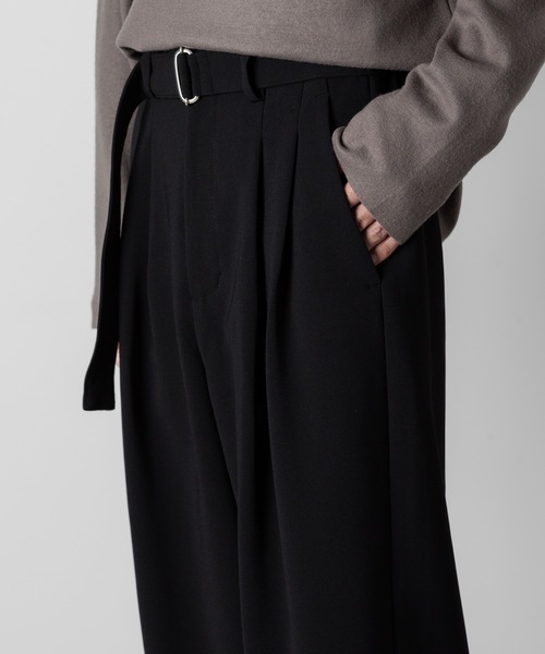 スラックス PE ストレッチダブルクロス ベルテッド テーパードフィットトラウザーズ / PE STRETCH DOUBLE CLOTH BELTED | ATTACHMENT | 08