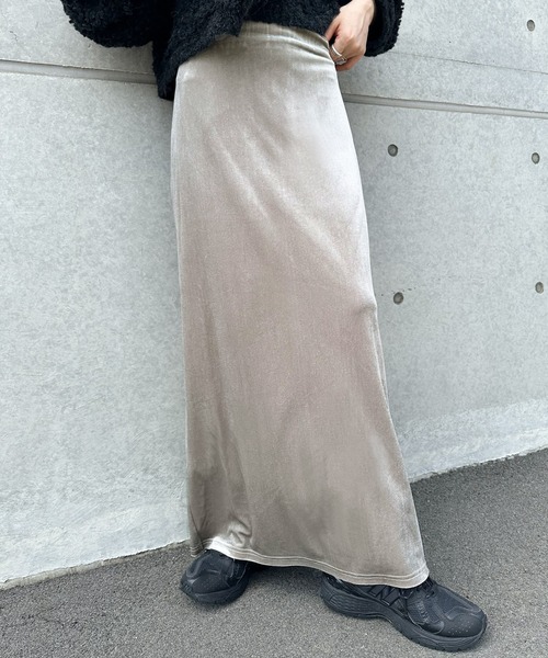 aere ベロアスカート　ロングスカート　　38サイズ　新品 スカート 「新色追加」ベロアIラインロングスカート : ZOZOTOWN Yahoo