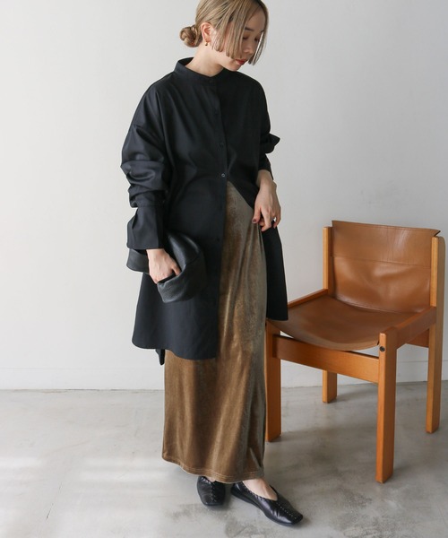 スカート 「新色追加」ベロアIラインロングスカート : ZOZOTOWN Yahoo