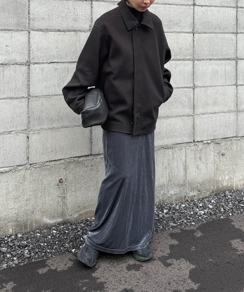 スカート 「新色追加」ベロアIラインロングスカート : ZOZOTOWN Yahoo