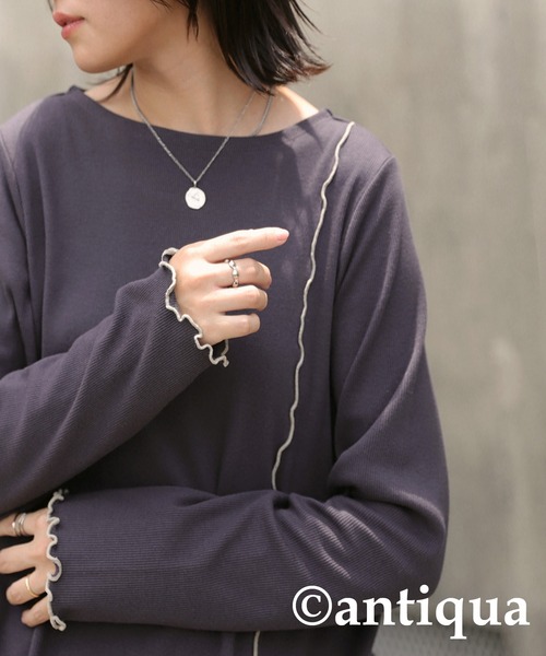 antiqua（アンティカ） tシャツ リブメロウトップス レディース