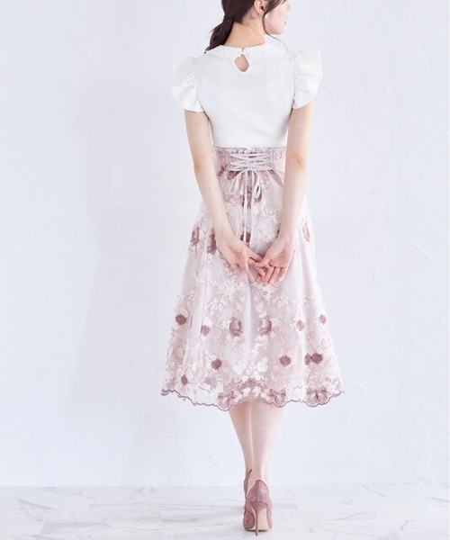 tocco closet ニット セーター 2WAYレース襟付きフリル