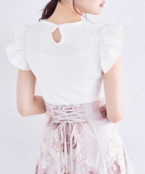 tocco closet ニット セーター 2WAYレース襟付きフリル