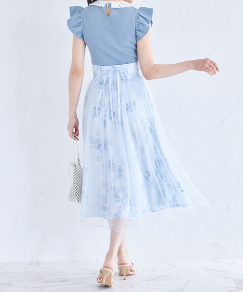 tocco closet ニット セーター 2WAYレース襟付きフリル