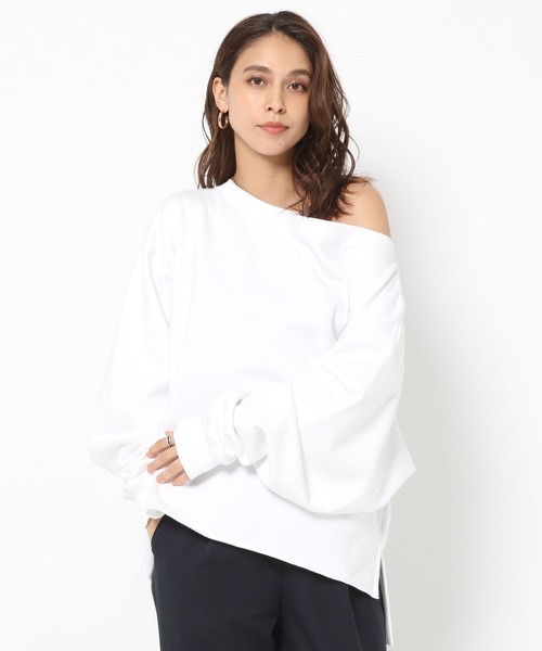 トレーナー スウェット 「HEREIAM」オフショル裏毛プルオーバー レディース HEREIAM トレーナー スウェット 「HEREIAM」オフショル裏毛プル