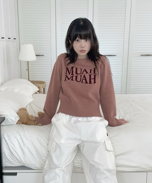 ニット セーター A'GEM/9 × .kom 「muah muah/ムーアムーア