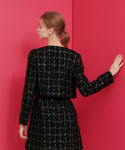 LOULOU WILLOUGHBY/ルルウィルビー　ツイードノーカラージャケット ツイードノーカラージャケット|allureville OFFICIAL SITE