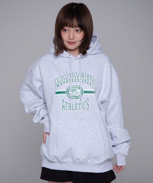 パーカー 「mahagrid/マハグリッド」 LION ATHLETICS HOODIE/ライオン アスレティクス プルオーバーパーカー レディース