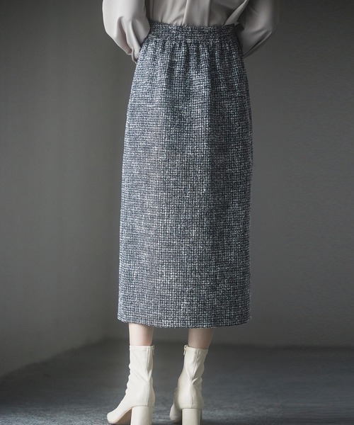 SAISON DE PAPILLON（セゾンドパピヨン） スカート スリット入りラメ