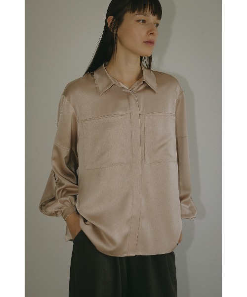 MANOF ブラウス MANOF（マノフ） ブラウス シャツ MANOF/マノフ/OUT POCKET SATIN