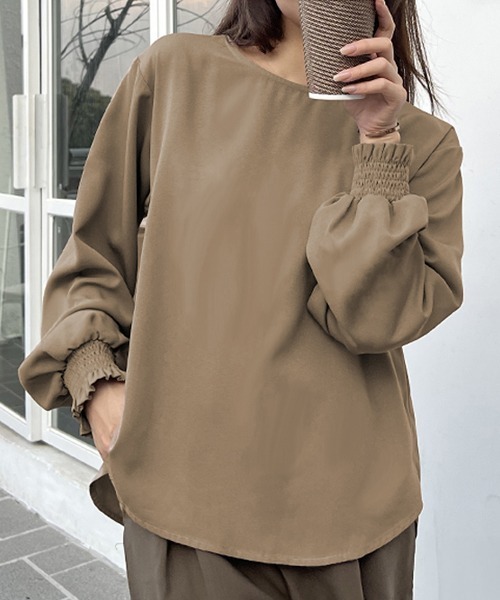 ad thie（アドティエ） ブラウス シャツ シャーリングスリーブ ジョー 