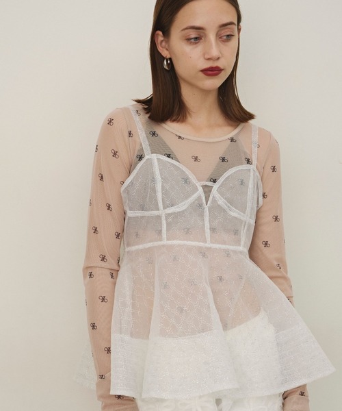 VIOLETTA 花柄ペプラムシアービスチェ レディース : ZOZOTOWN