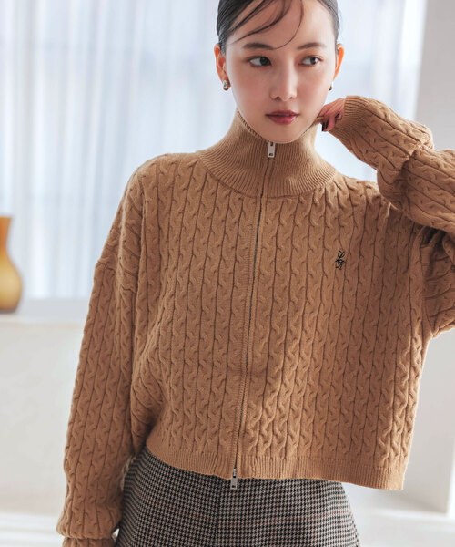 KOBE LETTUCE（神戸レタス） ニット セーター 胸元刺繍スタンドカラー