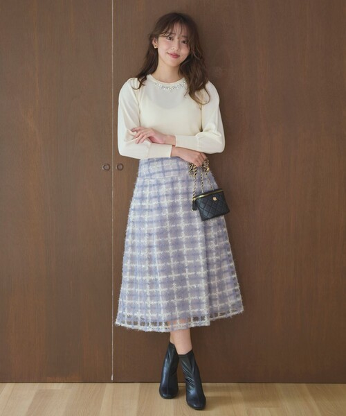 Feroux スカート ラメチェック フレアスカート : ZOZOTOWN Yahoo