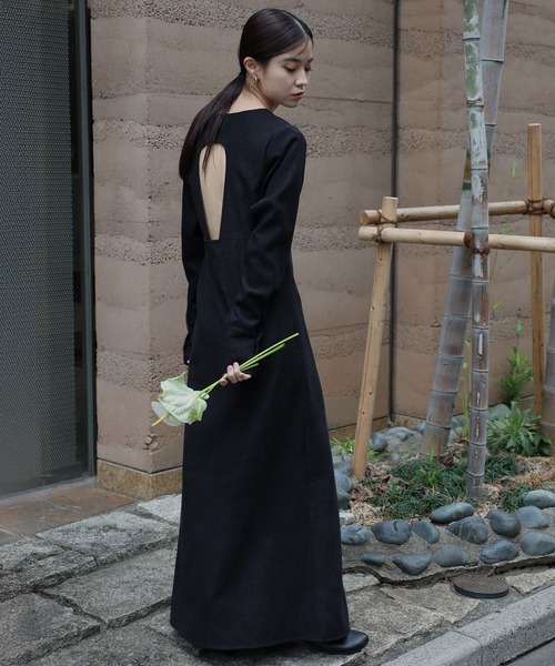 ENC ワンピース back open long sleeve one-piece / バックオープン