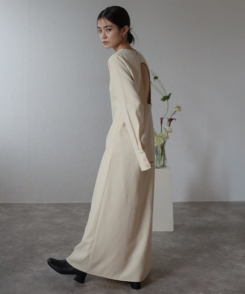 ENC ワンピース back open long sleeve one-piece / バックオープン