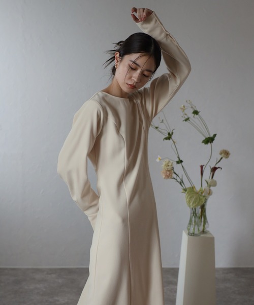 ENC ワンピース back open long sleeve one-piece / バックオープン