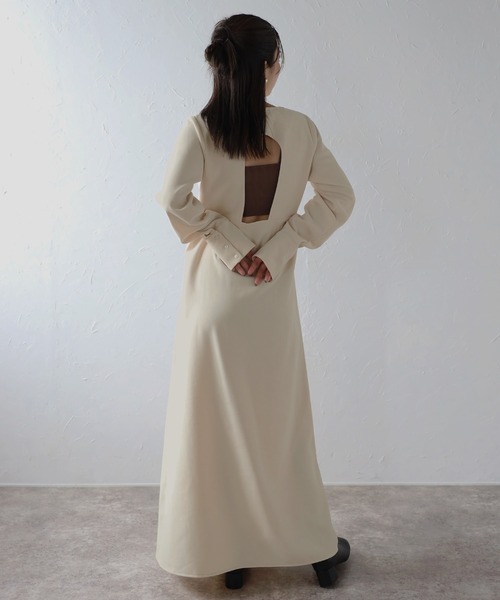 ENC ワンピース back open long sleeve one-piece / バックオープン