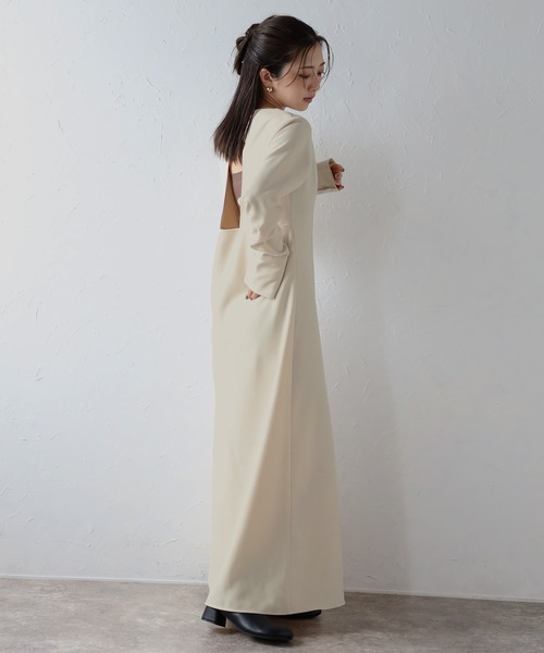 ENC ワンピース back open long sleeve one-piece / バックオープン