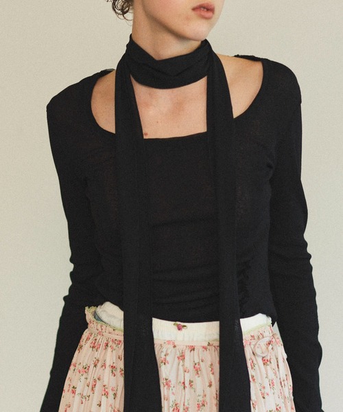 MAISON SPECIAL シャーリングスクエアトップス MAISON SPECIAL tシャツ Shirring Square Tops/シャーリング