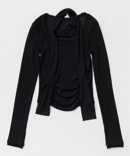 MAISON SPECIAL シャーリングスクエアトップス MAISON SPECIAL tシャツ Shirring Square Tops/シャーリング