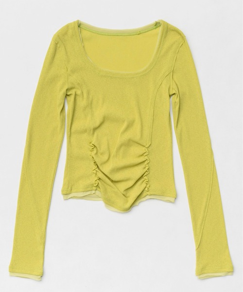 MAISON SPECIAL シャーリングスクエアトップス MAISON SPECIAL tシャツ Shirring Square Tops/シャーリング