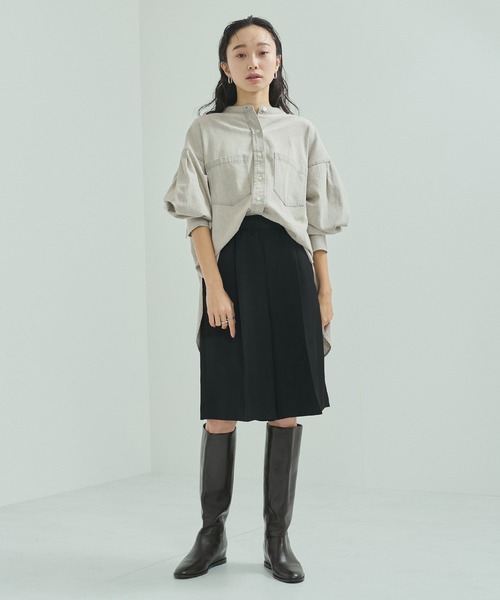 LE CERCLE par rope' ブラウス シャツ バンドカラーデニムシャツ