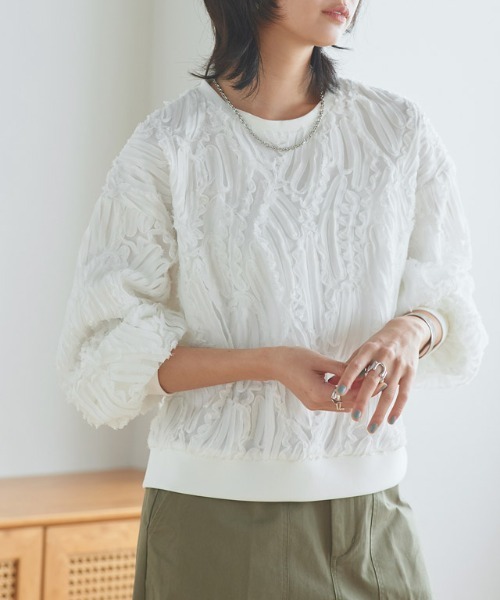 RASW（ラス） ブラウス シャツ 「RASW」コード刺繍ブラウス レディース