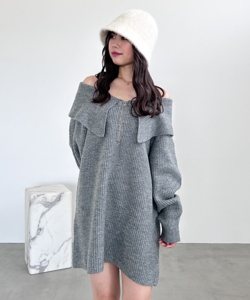   ニットワンピース Heather（ヘザー） ニットワンピース FREE グレー レディース